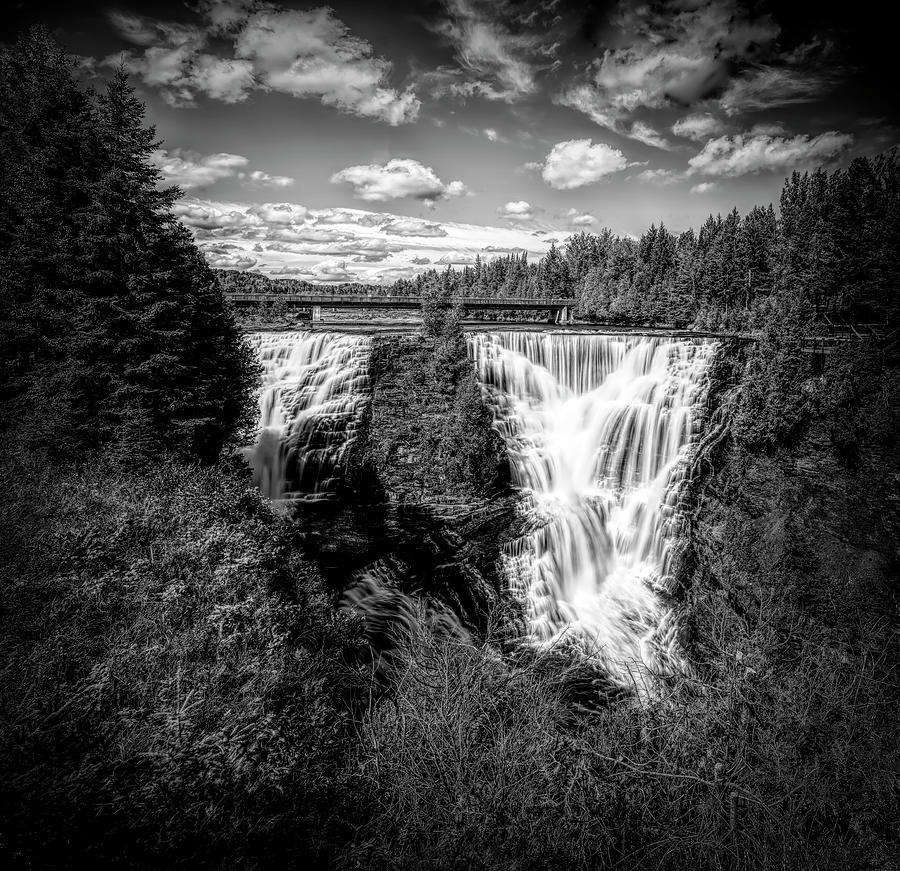 Black And White Photograph - Kakabeka Falls, Ontario BW by John Twynam