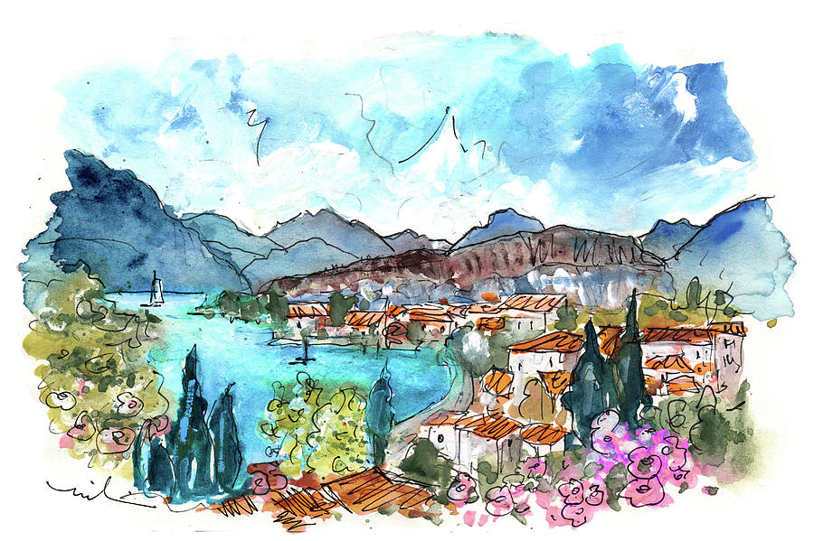 Lake Garda 01 Painting by Miki De Goodaboom