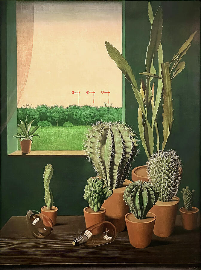 Kakteen und Semaphore - Cacti and semaphore by Georg Scholz Painting by Georg Scholz Kakteen und Semaphore - Cacti and semaphore by Georg Scholz Painting by Georg Scholz