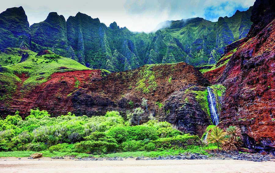 Kalalau Waterfall Photograph by James Doherty - Fine Art America