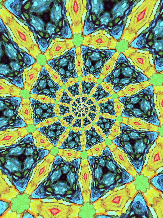 Abstract Mixed Media - Kaleidoscope Art by Cathy P Jones