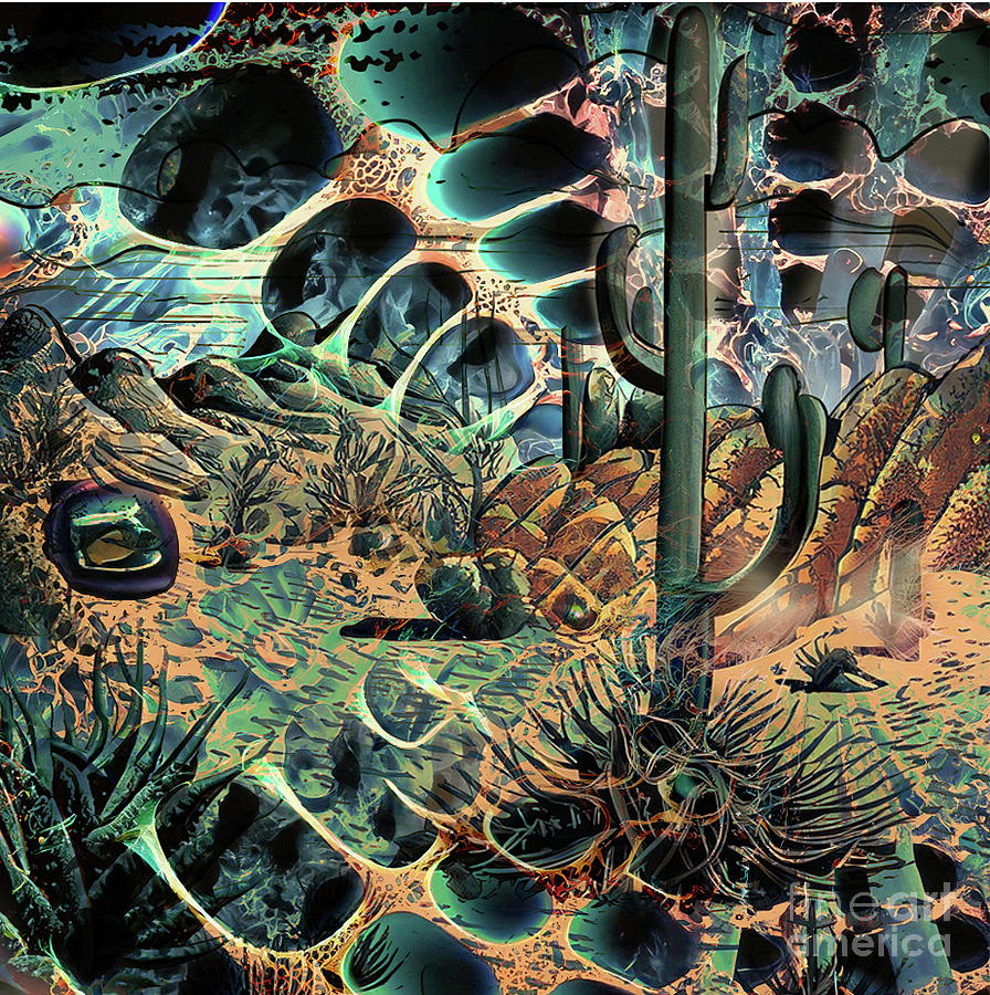 Kaleidoscope Cactus Digital Art by Deb Nakano