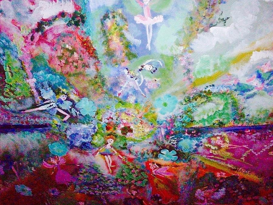 Tree Painting - Kaleidoscope Fairies by Judith Desrosiers
