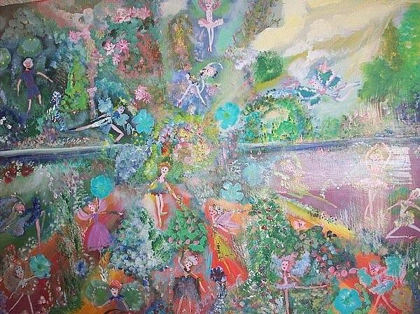 Kaleidoscope Fairies too Painting by Judith Desrosiers