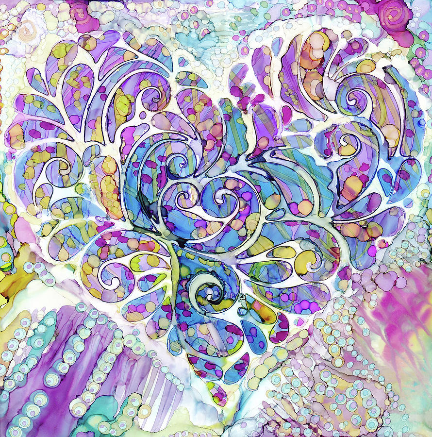 Kaleidoscope Heart Painting by Winonas Sunshyne