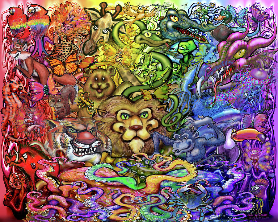 Kaleidoscope of Creatures Digital Art by Kevin Middleton