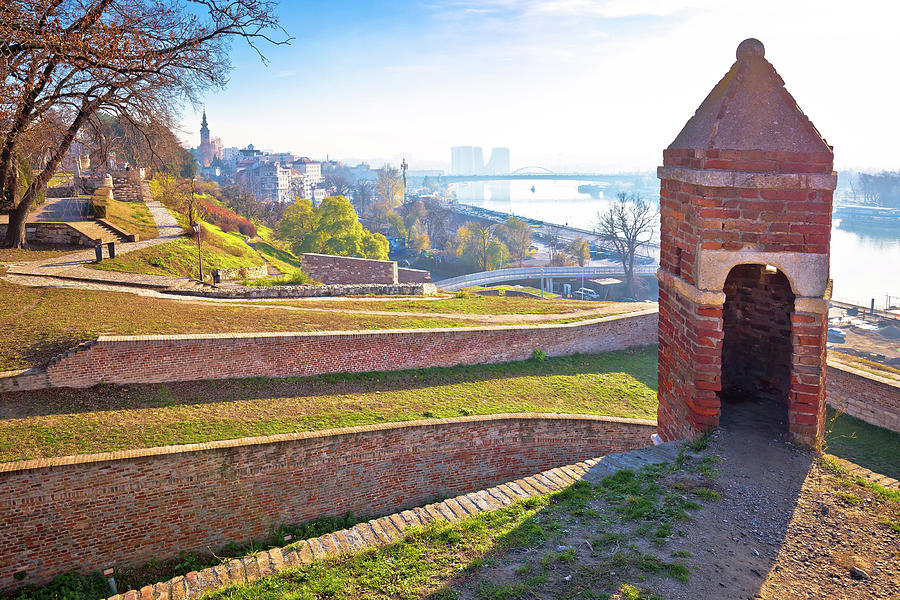Architecture Photograph - Kalemegdan. View of  Sava river and Belgrade cityscape from Kale by Brch Photography