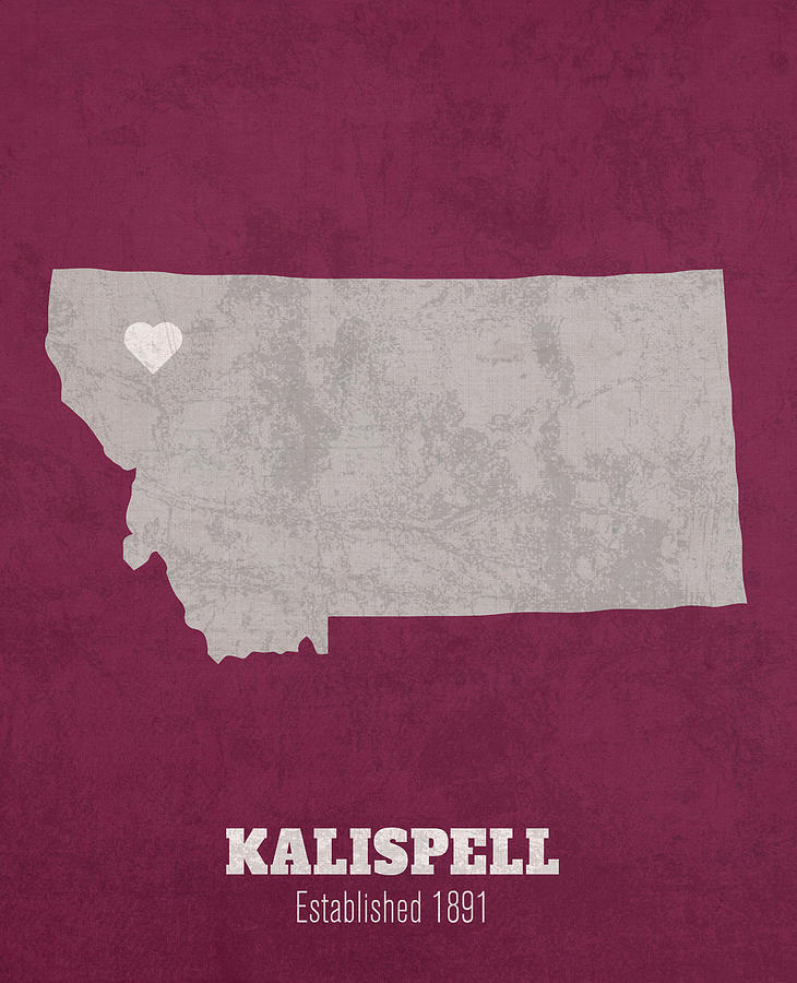 Kalispell Montana City Map Founded 1891 University Of Montana Color   Kalispell Montana City Map Founded 1891 University Of Montana Color Palette Design Turnpike 