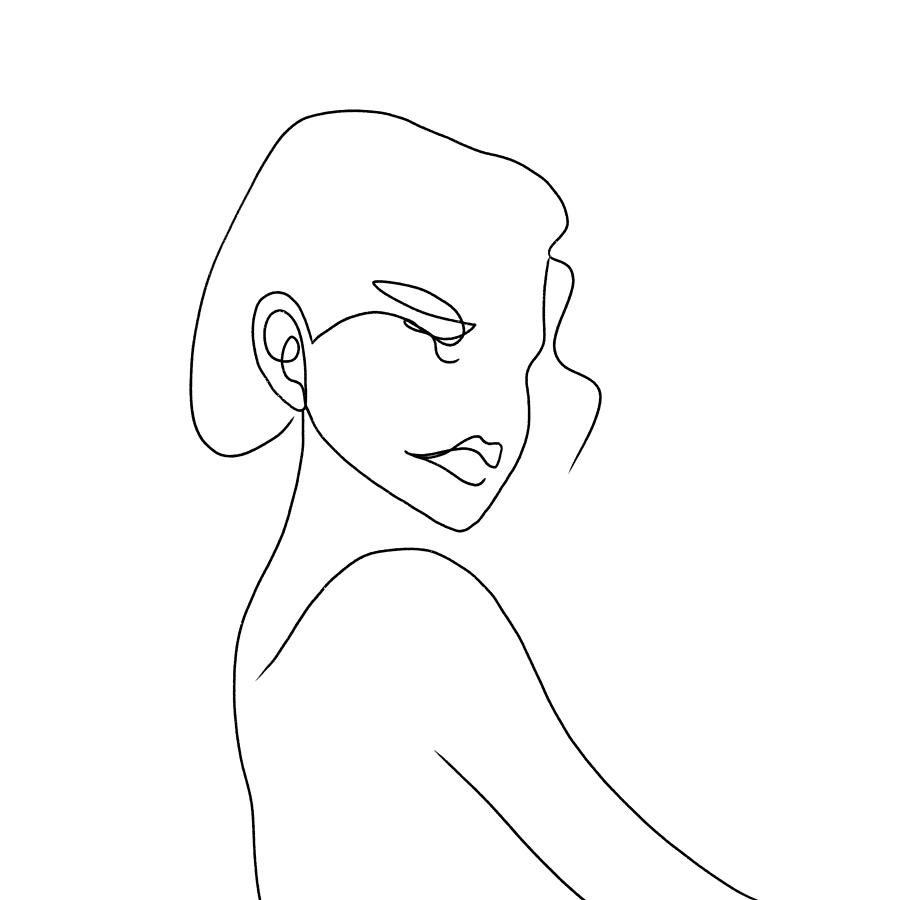 Kalonice 2 - Minimal, Modern - Abstract Women Line Art Digital Art by ...