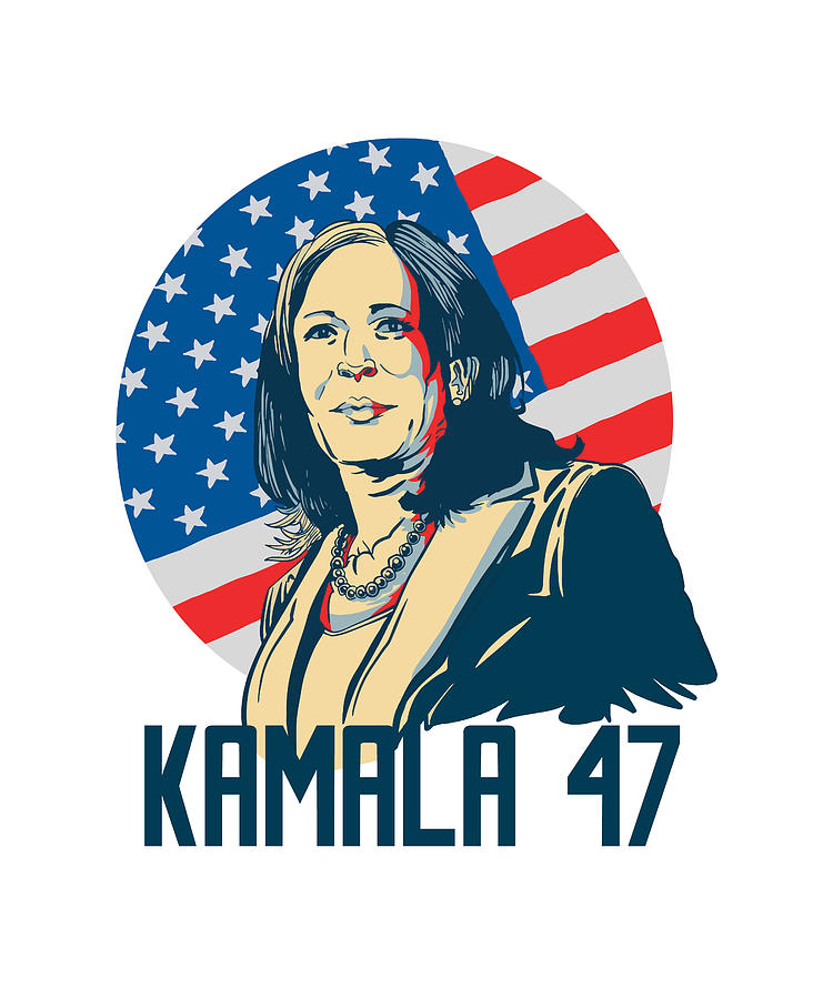 Kamala 47 US flag vice president Kamala Harris Digital Art by Norman W ...