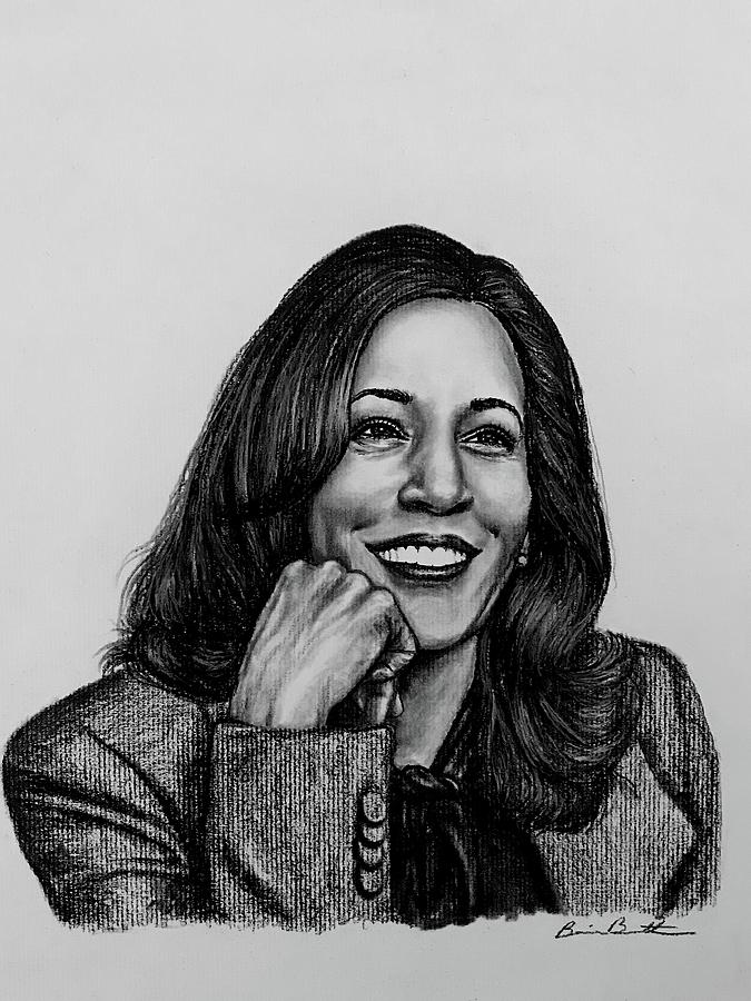 Kamala Harris Portrait Drawing Drawing by Portraits By Bri Fine Art
