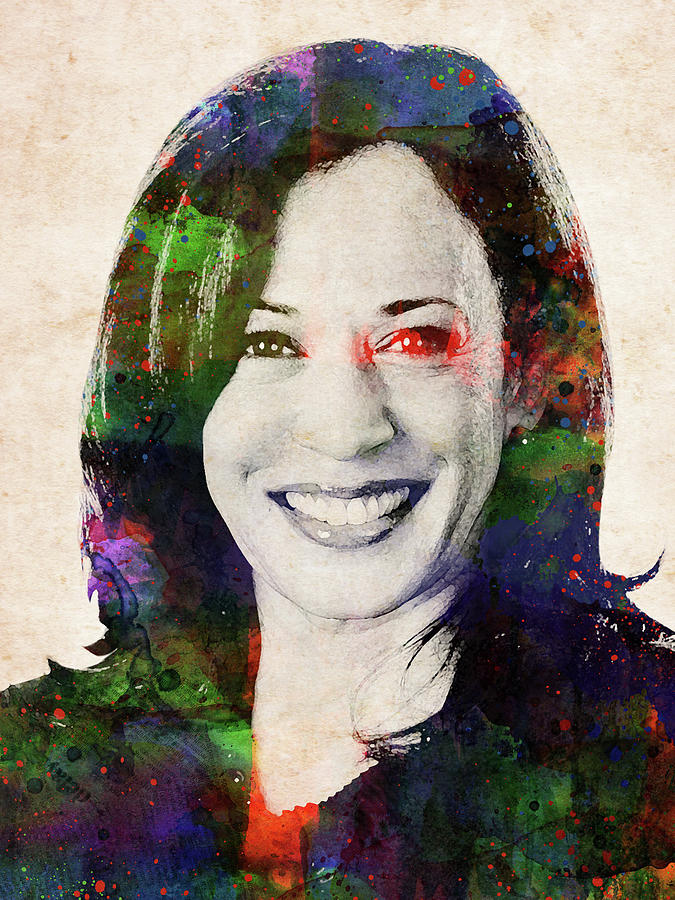 Kamala Harris watercolor portrait Mixed Media by Mihaela Pater - Pixels