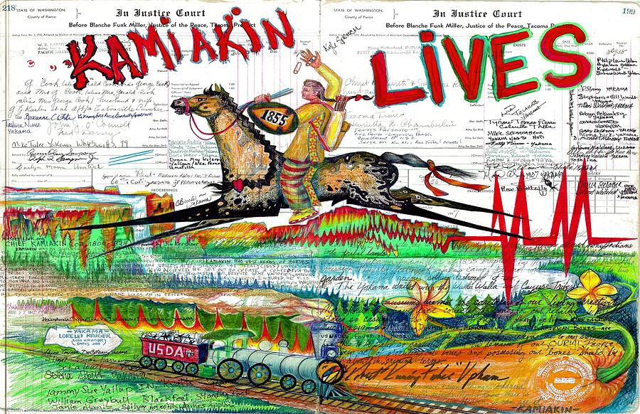 Kamiakin Lives Drawing by Robert Running Fisher Upham
