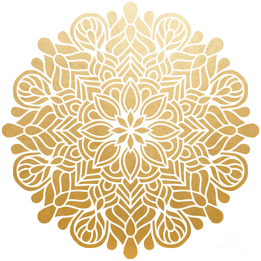 Kamina - Artistic Golden Mandala Pattern Digital Art by Sambel Pedes