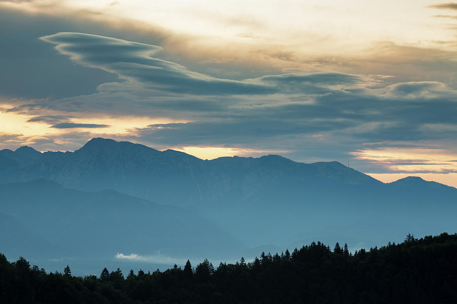 Kamnik Alps with Krvavec Ski resort, Slovenia. Photograph by Ian Middleton