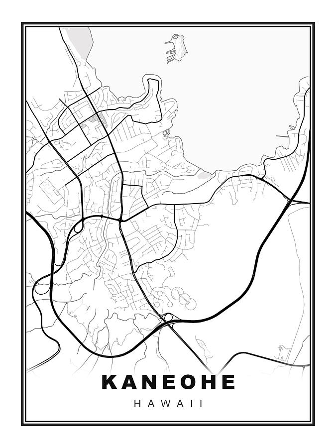 Kaneohe Map Digital Art by Ipsita Das - Fine Art America