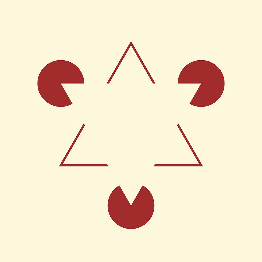 Pattern Digital Art - Kanizsa Triangle by Edouard Coleman