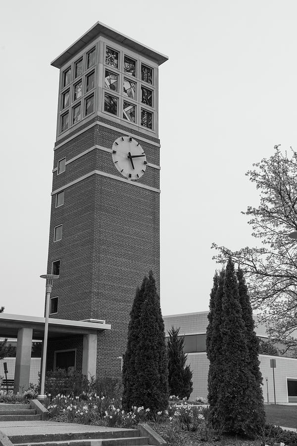 Kanley memorial chapel at Western Michigan University in black and white Photograph by Eldon McGraw