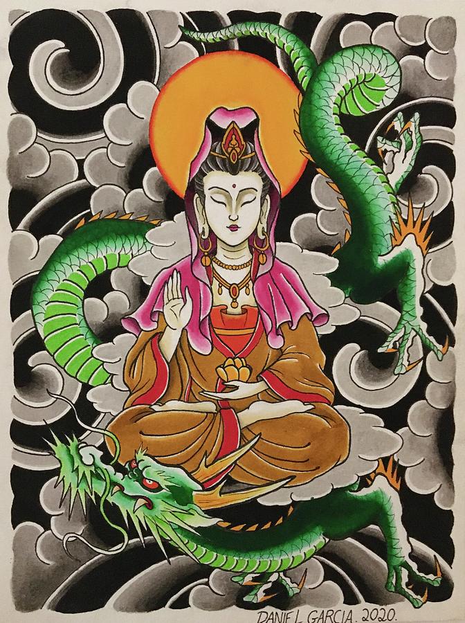 Kannon Goddess Painting by Daniel Garcia
