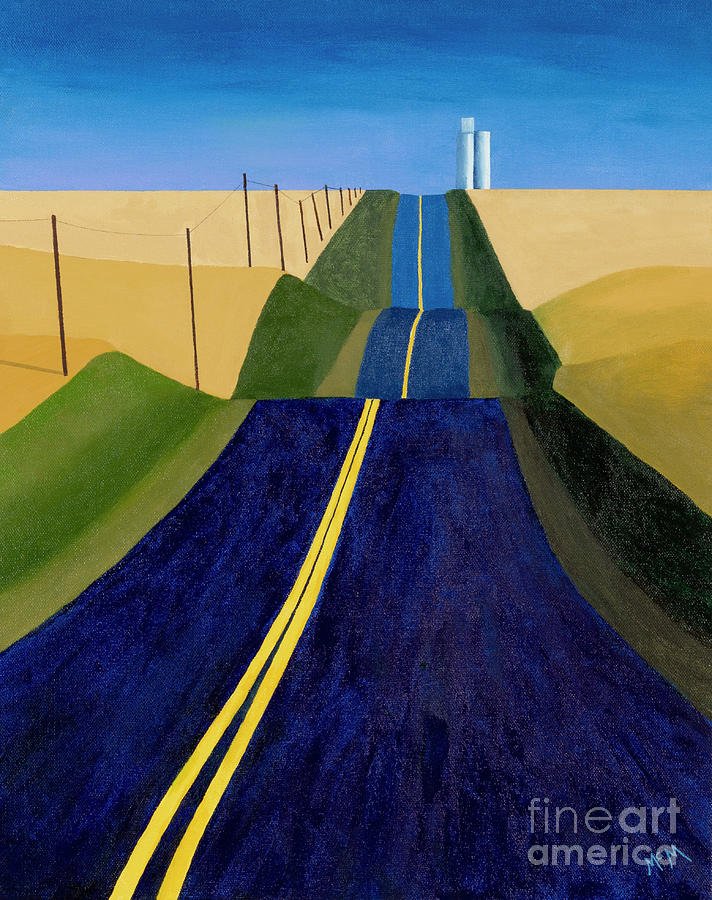 Kansas Blue Highways Painting by Garry McMichael