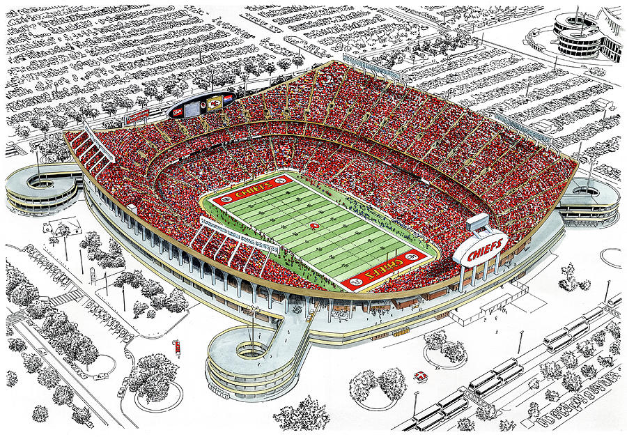 Kansas City Chiefs, Arrowhead Stadium Painting by John Stoeckley - Pixels