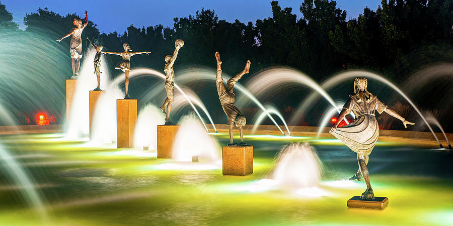 Kansas City Missouri Childrens Fountain Panorama Photograph by Gregory Ballos