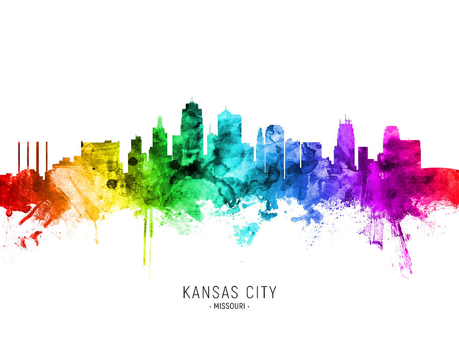 Kansas City Missouri Skyline #97 Digital Art by Michael Tompsett