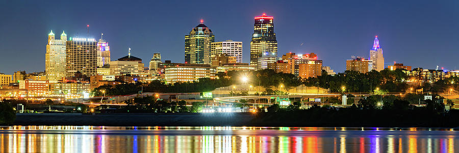 Kansas City Red and Gold Chiefs Skyline by Gregory Ballos