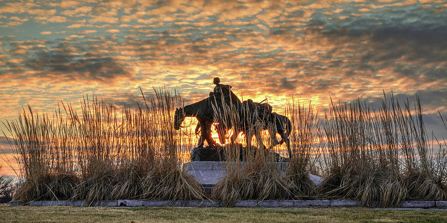Kansas City Pioneer Mother Memorial At Sunset Panorama Photograph
