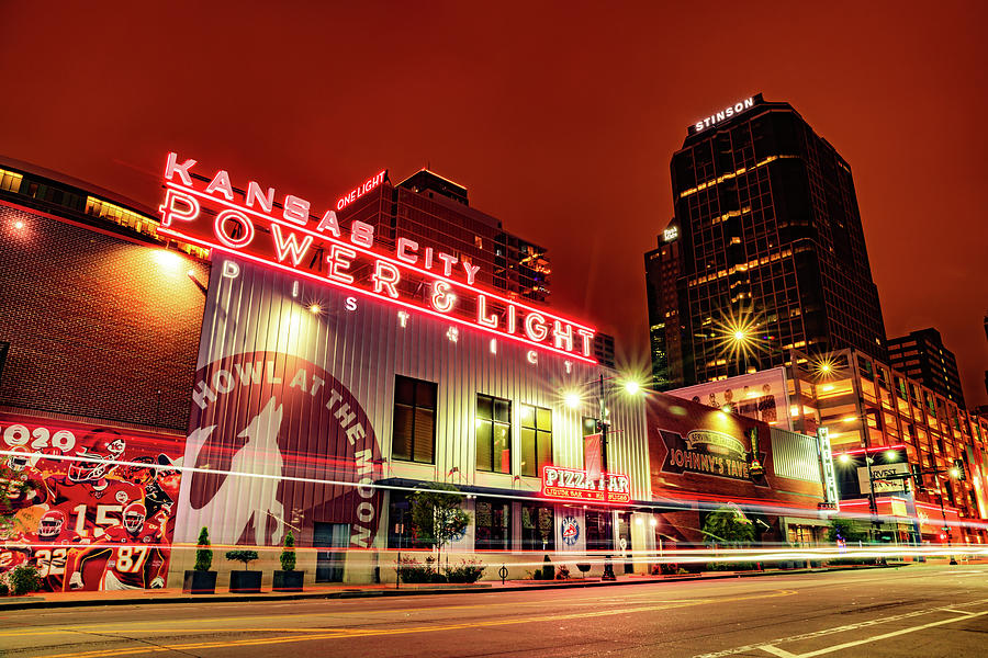 Kansas City Power And Light District At Red Dawn Photograph