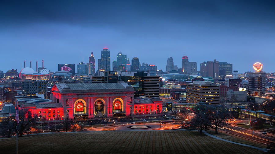 Kansas City Skyline Chiefs Red Photograph