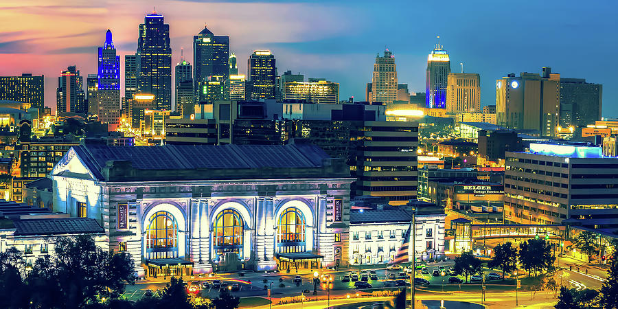 Kansas City Skyline over Union Station Panorama Photograph by Gregory ...