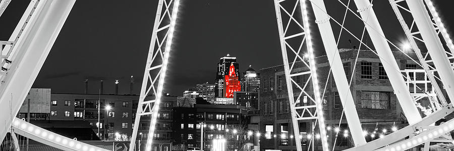 Kansas City Through The Wheel - A Pennway Point Color Splash Panorama Photograph by Gregory Ballos Kansas City Through The Wheel - A Pennway Point Color Splash Panorama Photograph by Gregory Ballos
