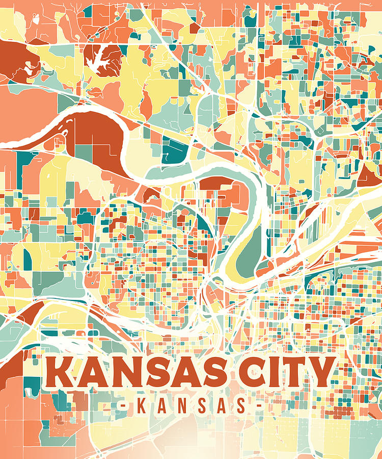 Kansas City US map Digital Art by Alexandru Chirila | Pixels