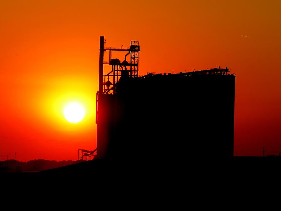 Kansas Grain Elevator Sunset Photograph by Keith Stokes