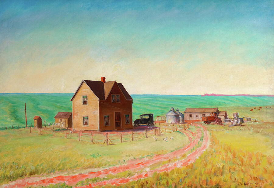 Farm Painting - Kansas Wheat Field by John Steuart Curry American Painter Farm Painting - Kansas Wheat Field by John Steuart Curry American Painter