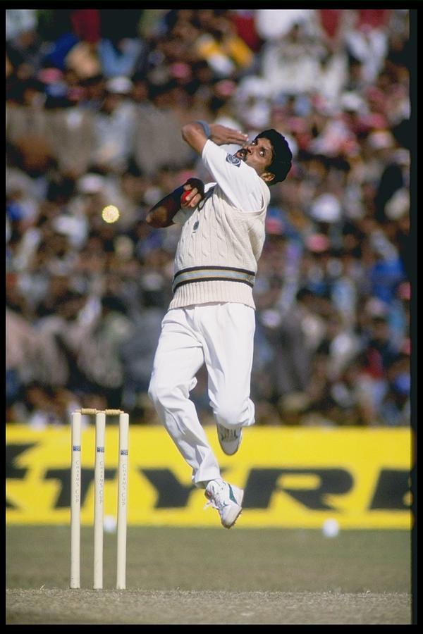 Kapil Dev of India bowling Photograph by Getty Images