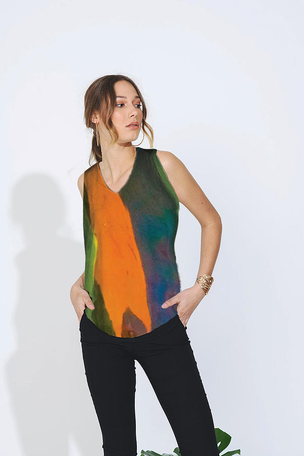 Kaplan Tank in Rainbow Eucalyptus Bark Tapestry - Textile by Susan Molnar