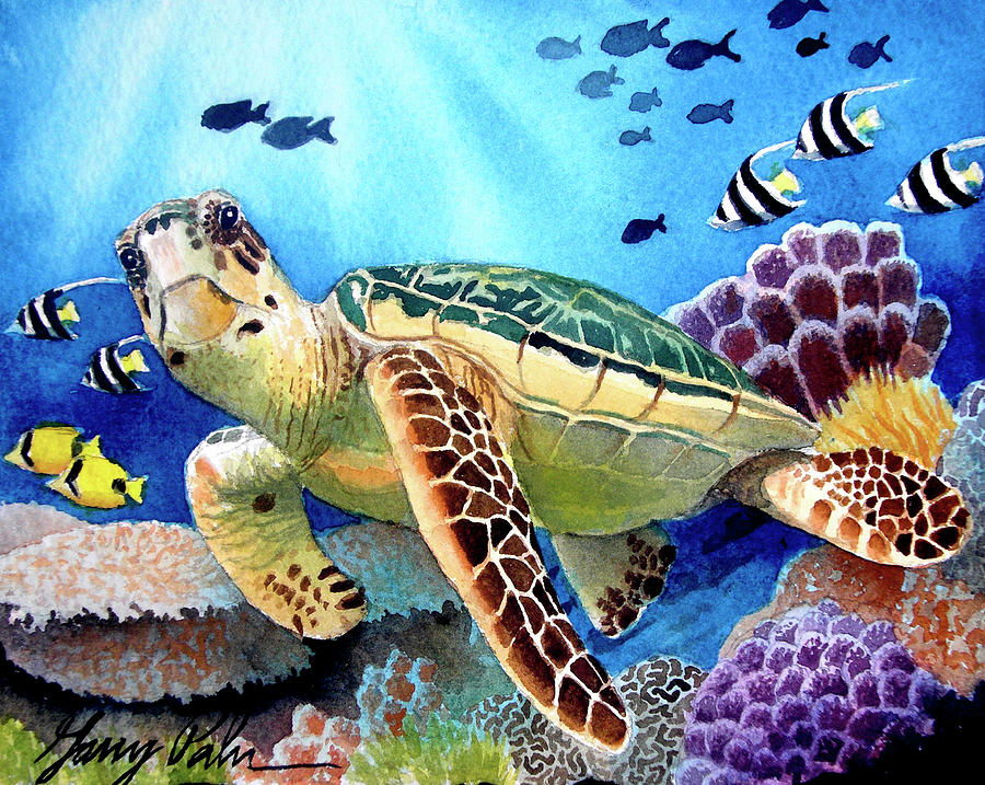 Kapoho Honu Painting by Garry Palm | Fine Art America