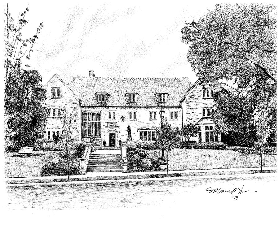 Kappa Alpha Theta, Indiana University, Bloomington, Indiana Drawing by Stephanie Huber