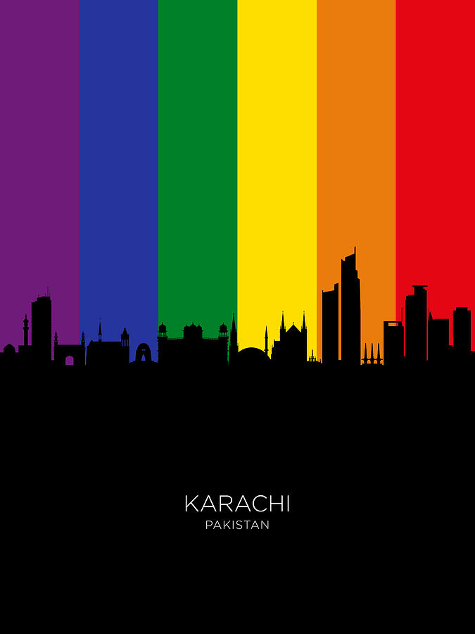 Karachi Pakistan Skyline #68 Digital Art by Michael Tompsett