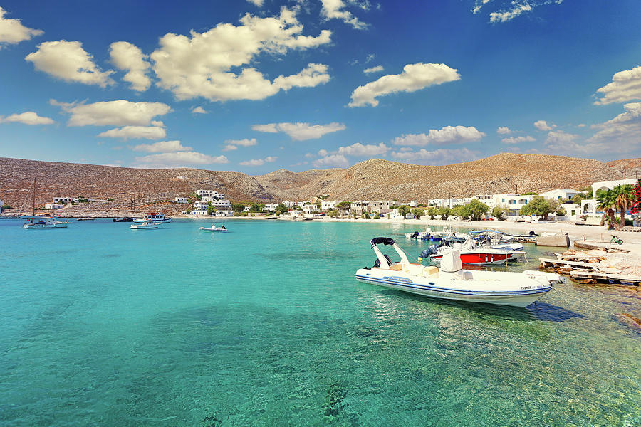 Karavostasis port and Chochlidia beach in Folegandros, Greece Photograph by Constantinos Iliopoulos