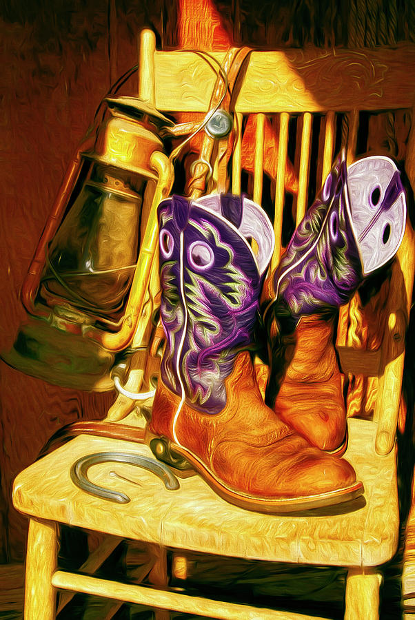 Karens Cowgirl Boots #1 Digital Art by Sandra Selle Rodriguez