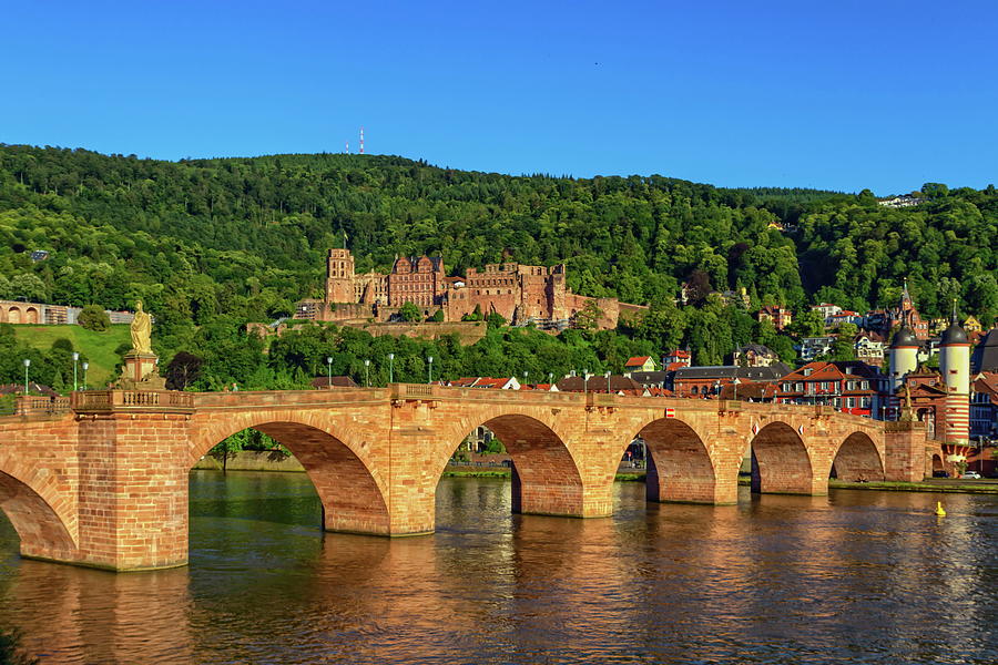 Karl Theodor bridge, river Neckar and castle in Heidelberg, Germ Photograph by Elenarts - Elena Duvernay photo Karl Theodor bridge, river Neckar and castle in Heidelberg, Germ Photograph by Elenarts - Elena Duvernay photo