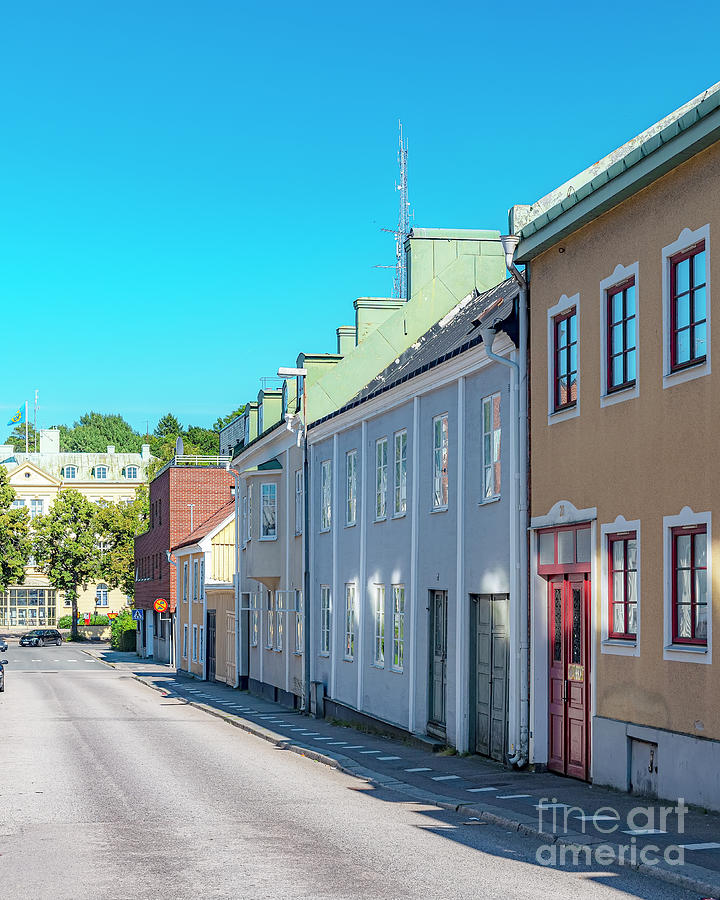 Flag Photograph - Karlshamn Street Scene by Antony McAulay