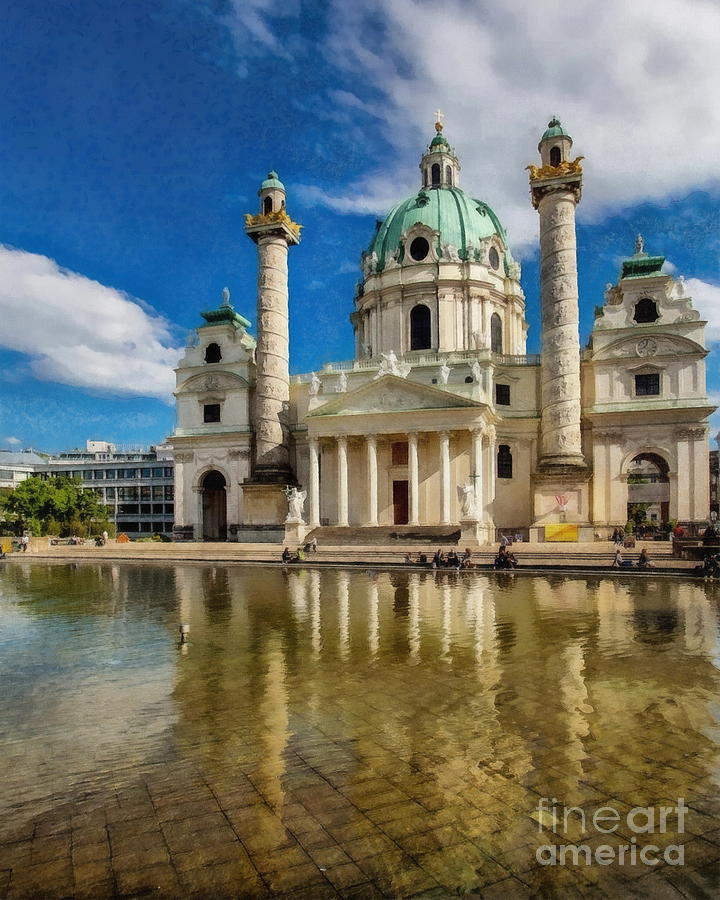 Karlskirche, Vienna Digital Art by Jerzy Czyz
