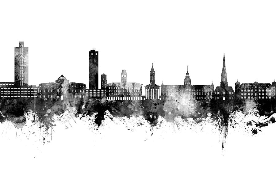 Karlsruhe Germany Skyline #16 Digital Art by Michael Tompsett