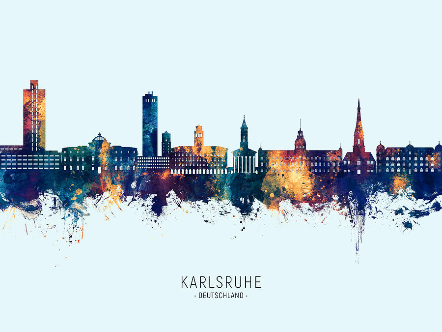 Karlsruhe Germany Skyline #24 Digital Art by Michael Tompsett