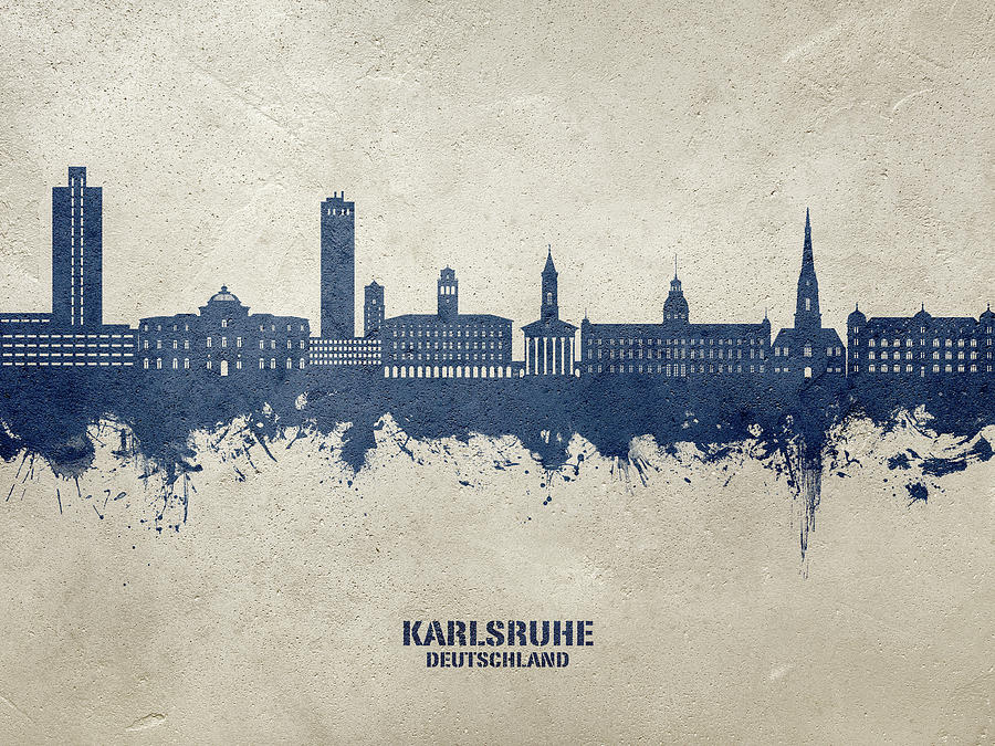 Karlsruhe Germany Skyline #32 Digital Art by Michael Tompsett
