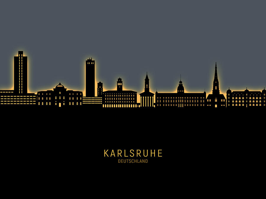 Karlsruhe Germany Skyline #34 Digital Art by Michael Tompsett
